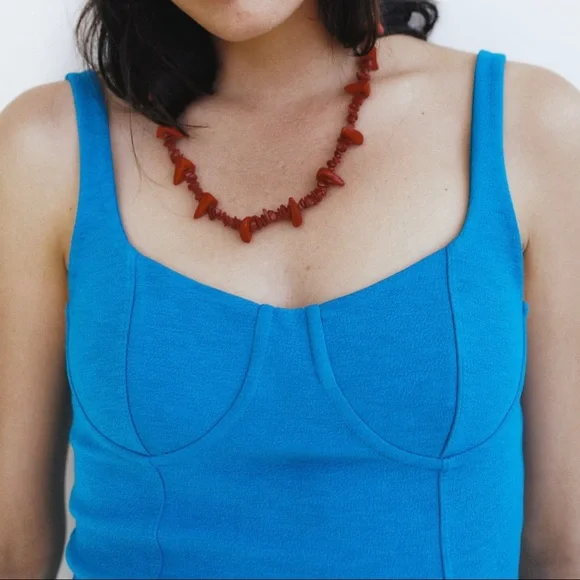 NWT Zara blue mini dress with cupped chest - Picture 4 of 13